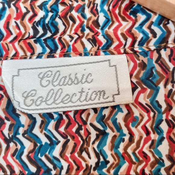 βοΈVINTAGEβοΈ 80's Patterned Button Down Top - Picture 6 of 7